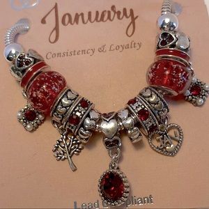 January Charm Bracelet NWT